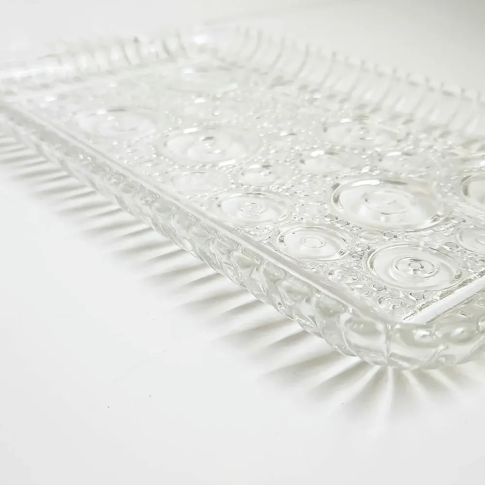 Vintage 1950s MCM Anchor Hocking Colonial Lady Serva-Snack Glass Tray (No Cup)